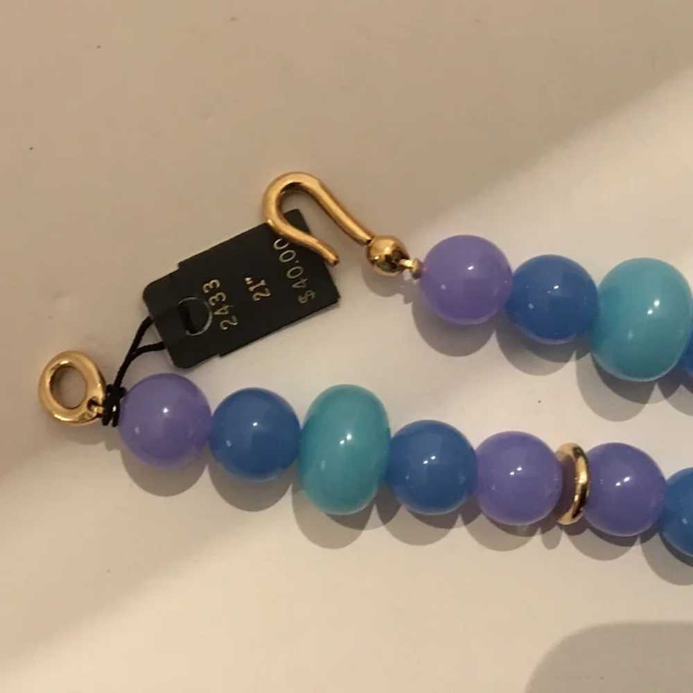 Trifari Modernist Necklace 70s Blue Purple Beads … - image 10