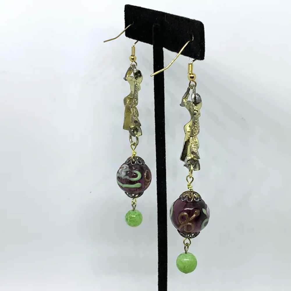 Long Earrings from Upcycled Vintage Jewelry Weddi… - image 5