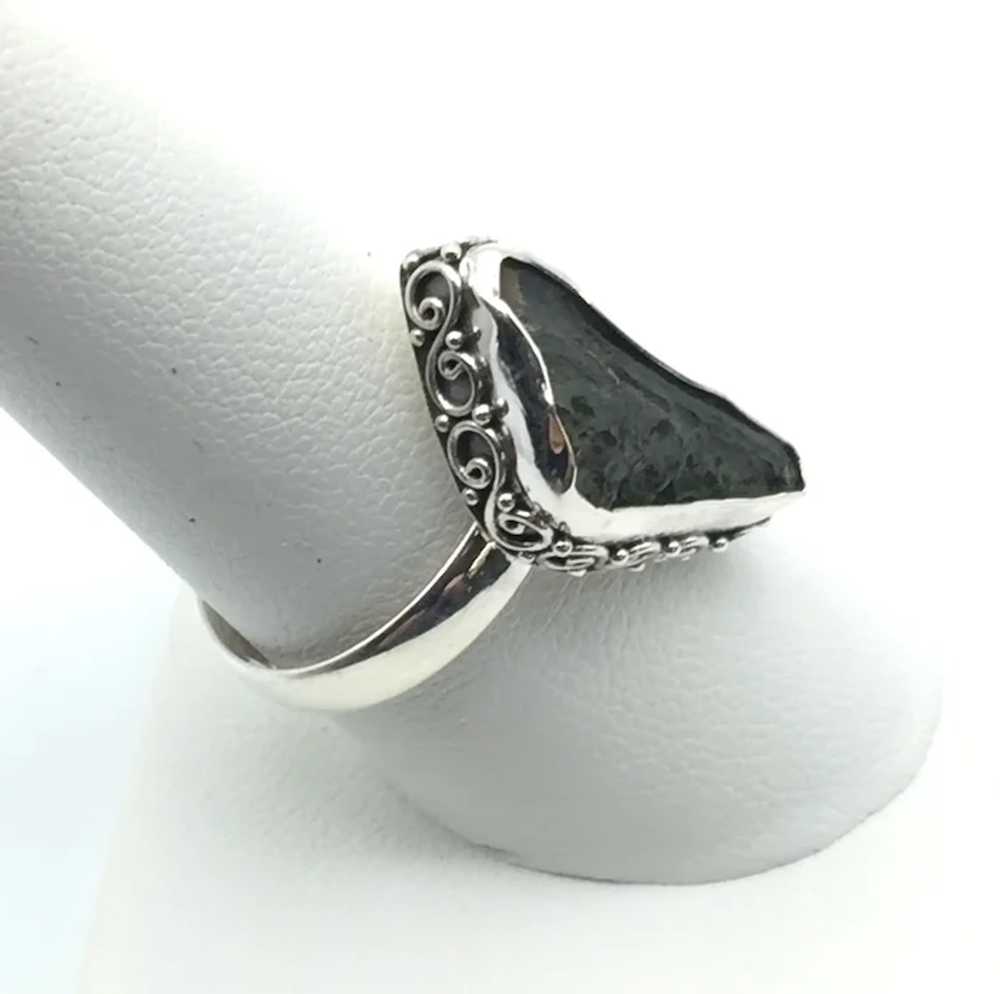 Moldavite Ring - Sterling Silver - image 2