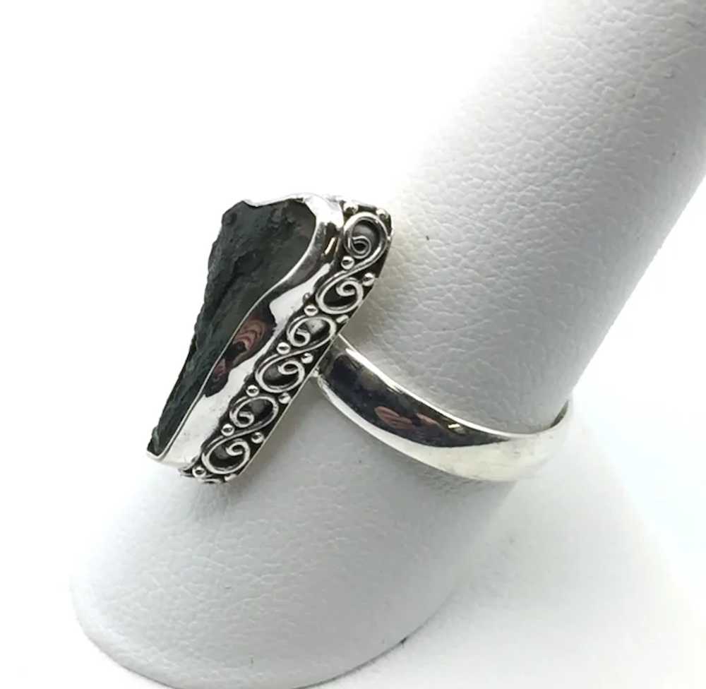 Moldavite Ring - Sterling Silver - image 3