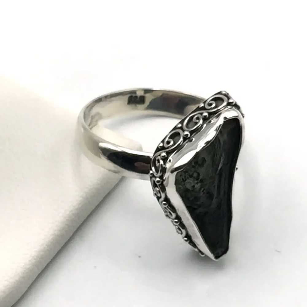 Moldavite Ring - Sterling Silver - image 4