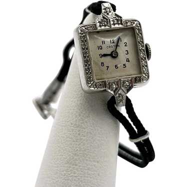 Ladies Croton Platinum & Diamond Wristwatch