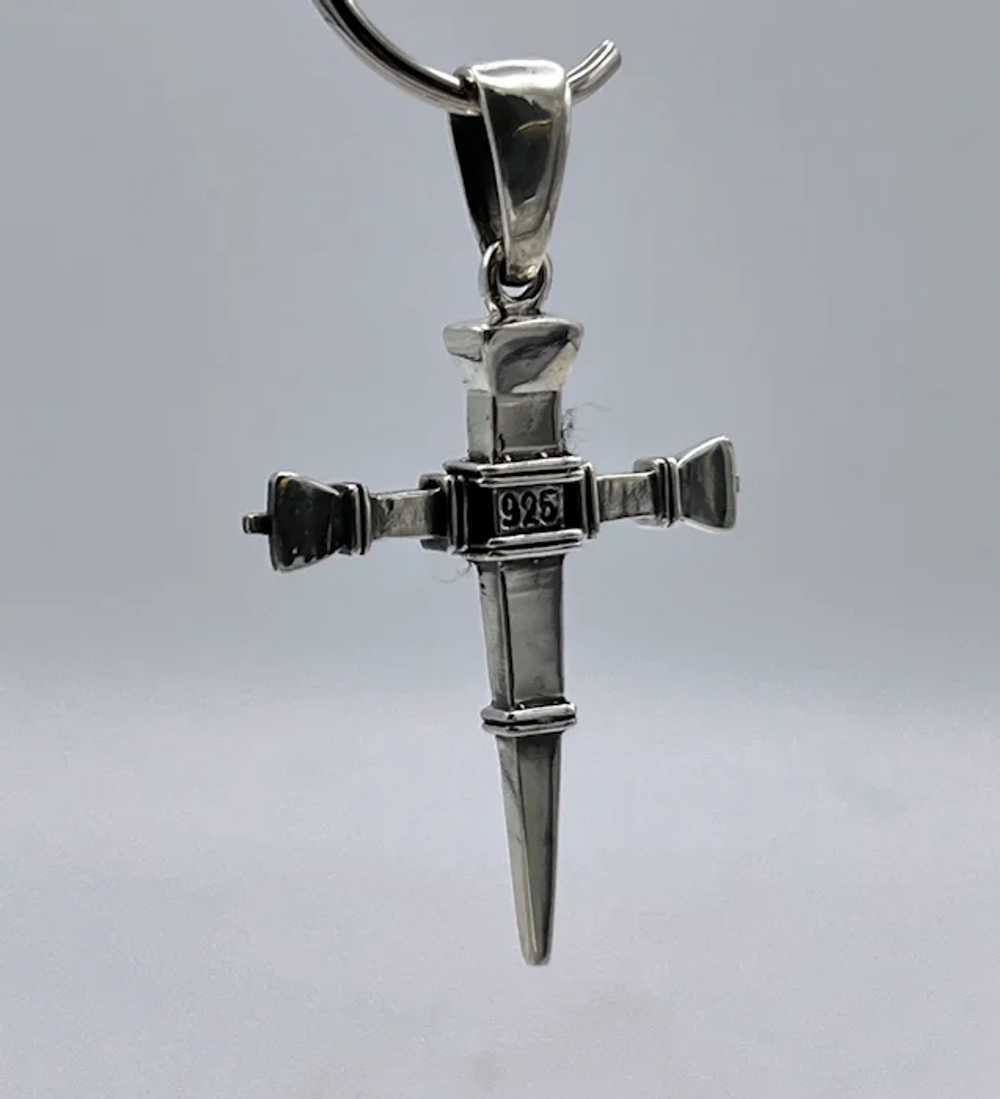 Heavy Sterling Silver Cross Pendant - image 3