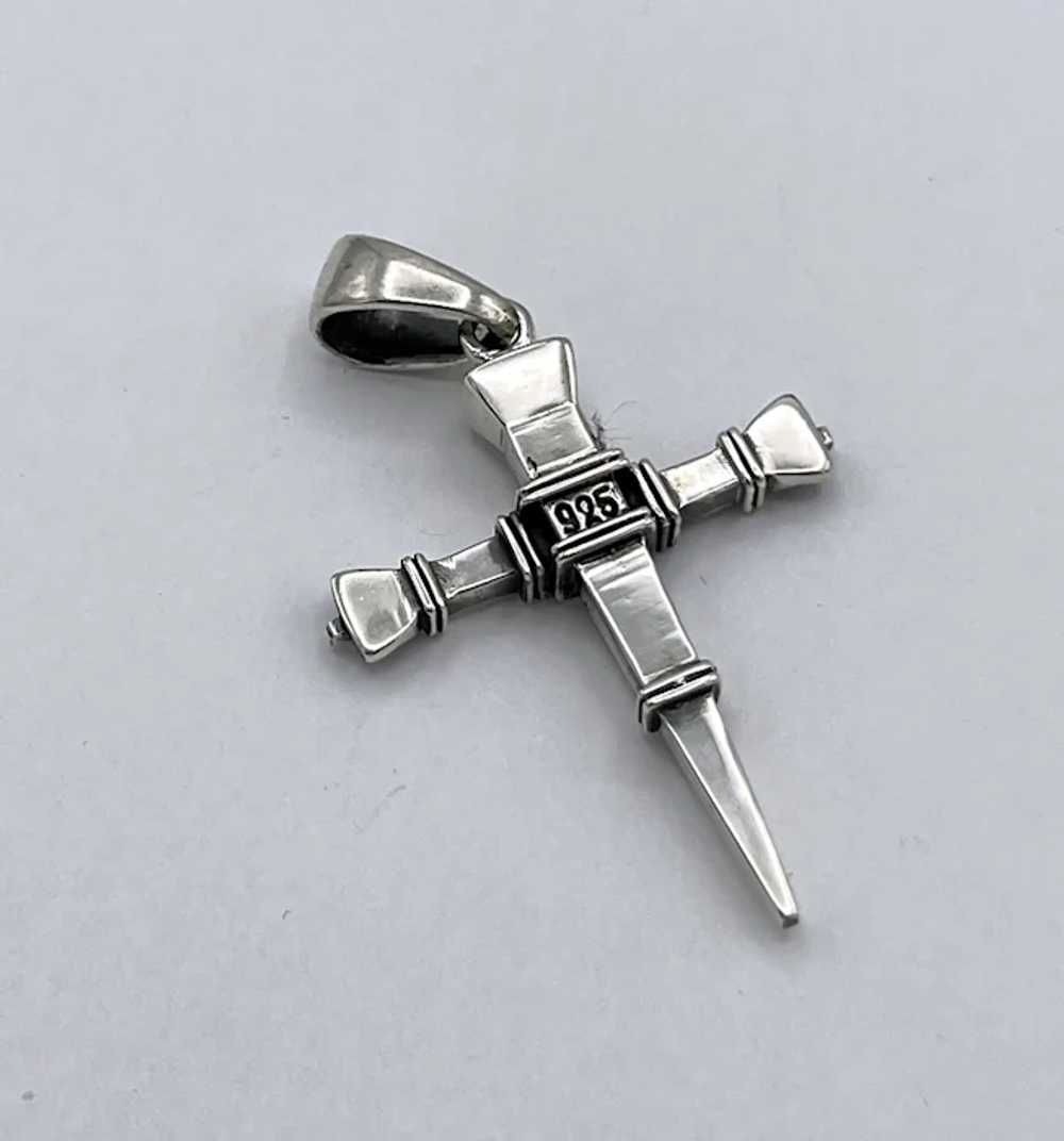Heavy Sterling Silver Cross Pendant - image 5