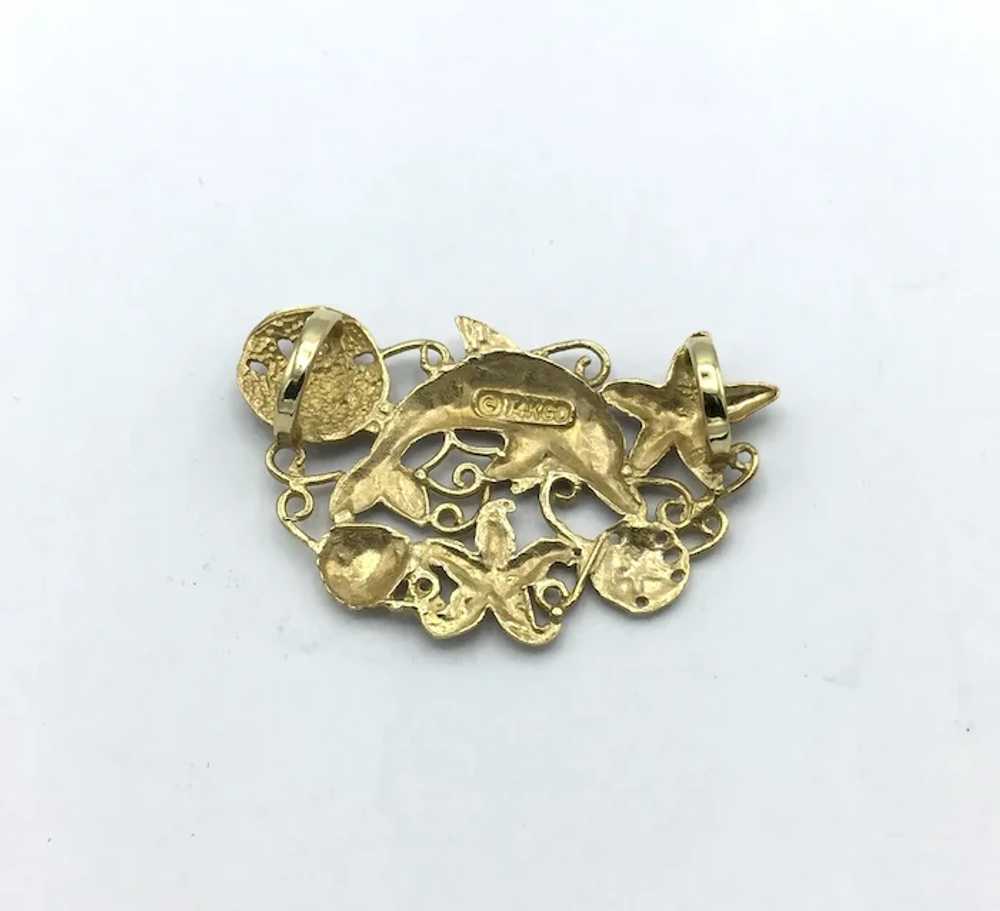 14K Two-Toned Sealife Slide Pendant - image 2