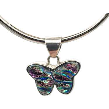 Abalone Butterfly Pendant - Sterling Silver - image 1