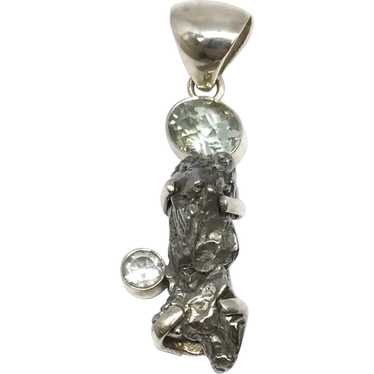 Meteorite, Green Quartz, & White Quartz Pendant - 