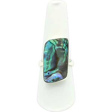 Abalone Slice Ring - Sterling Silver