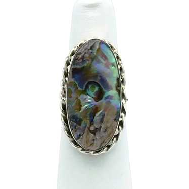 Abalone Slice Ring - Sterling Silver