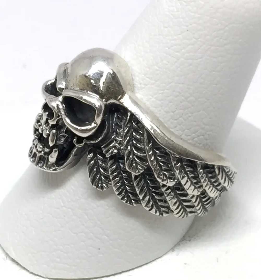 Skull & Wings Ring - Sterling Silver - image 2