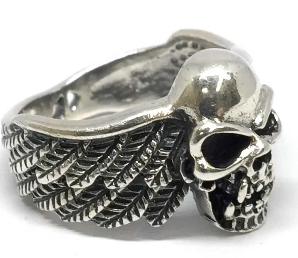 Skull & Wings Ring - Sterling Silver - image 3