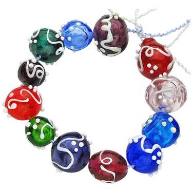 Set of 12 Hollow Glass Lampwork Beads - image 1