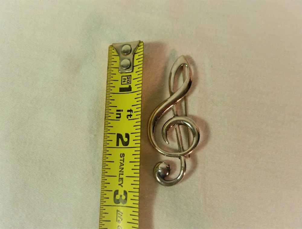 Music Treble Clef Brooch Sterling Silver - image 4