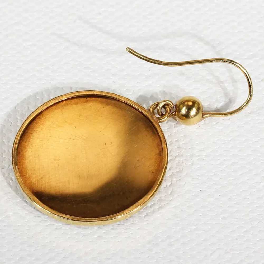 Antique Victorian Gold Enamel Flower Earrings - image 5