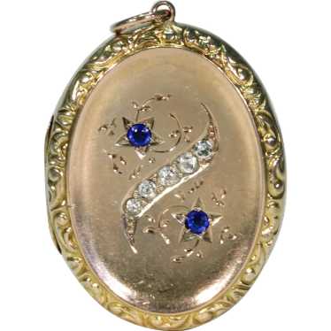 Antique Victorian Paste Locket 9k Gold Back and Fr