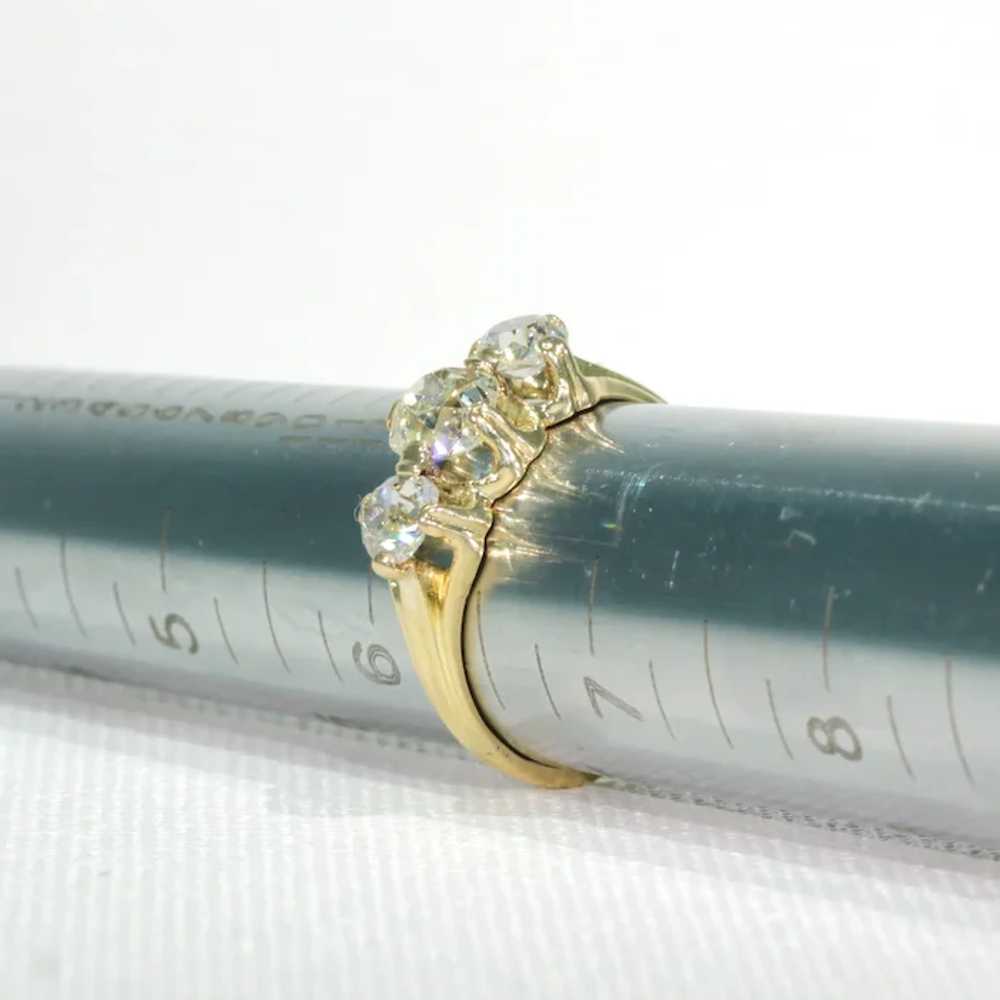 Victorian Cushion Cut Diamond 3 Stone Engagement … - image 11