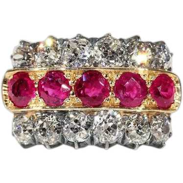 Antique Victorian Diamond and Ruby Ring