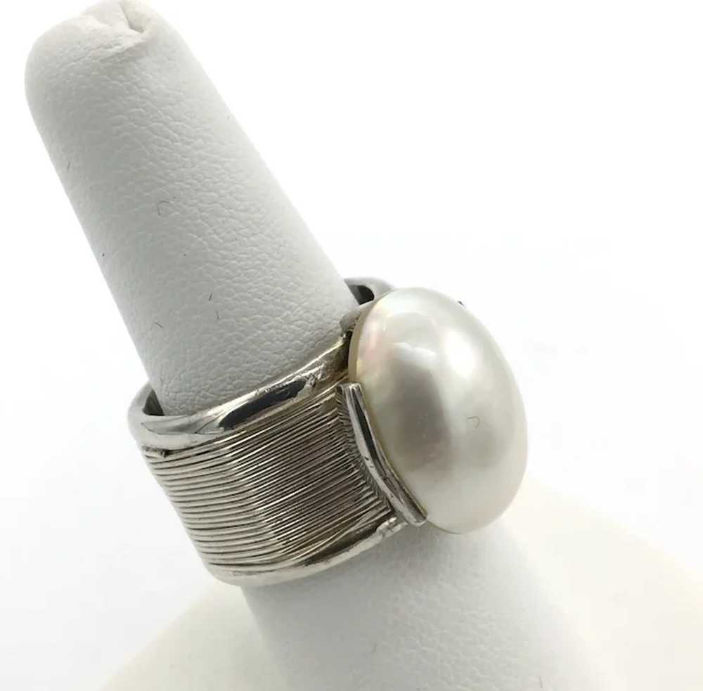 Freshwater Pearl Doublet Ring - Sterling Silver - image 2