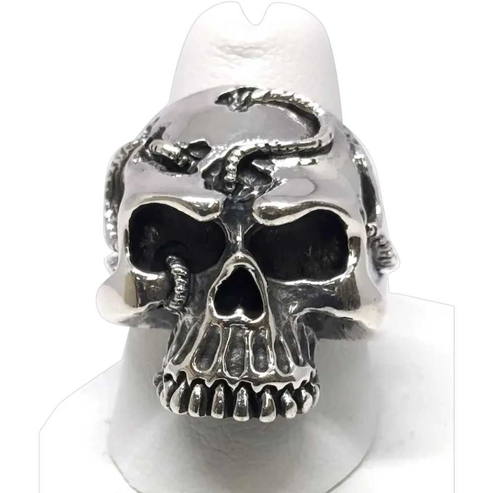 Decomposing Skull Ring - Sterling Silver - image 1