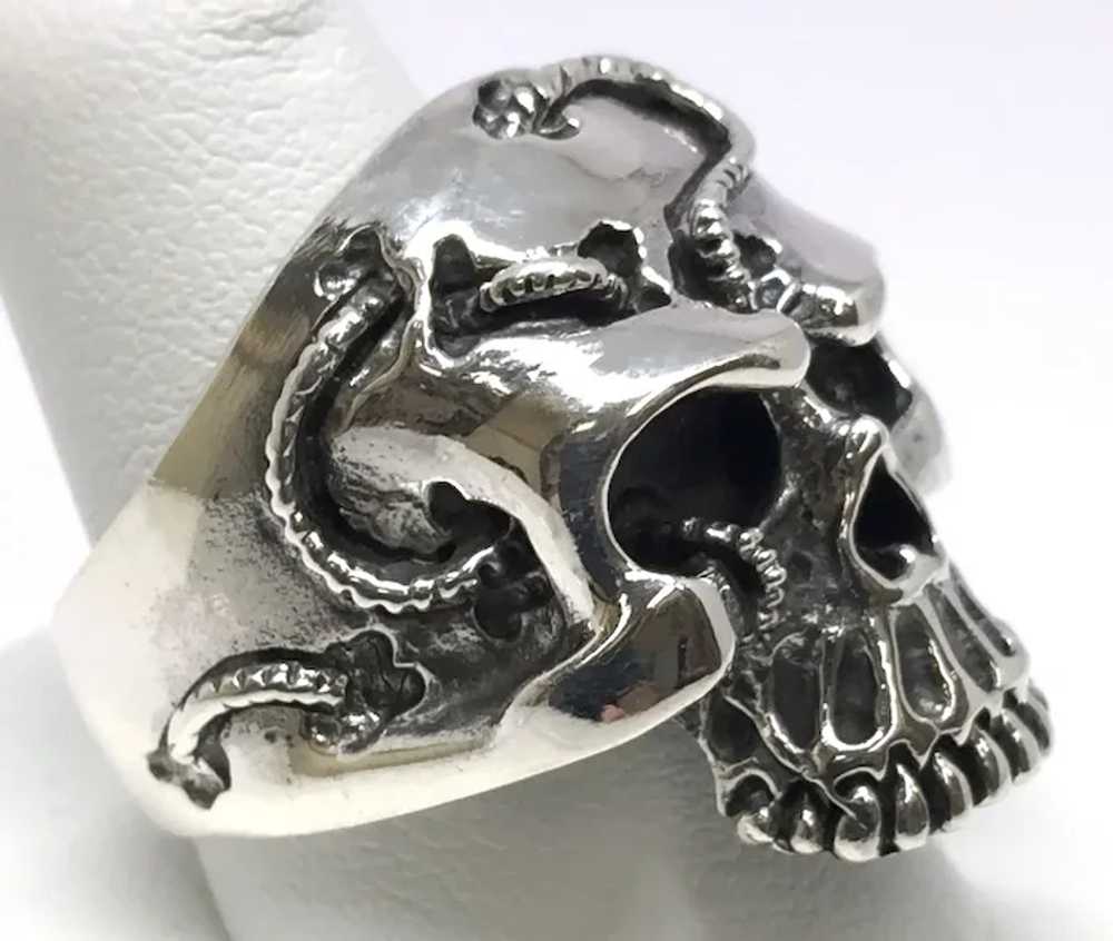 Decomposing Skull Ring - Sterling Silver - image 2