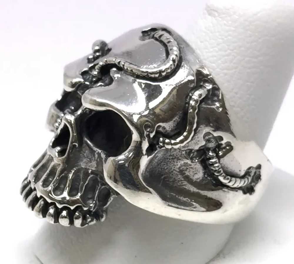 Decomposing Skull Ring - Sterling Silver - image 3