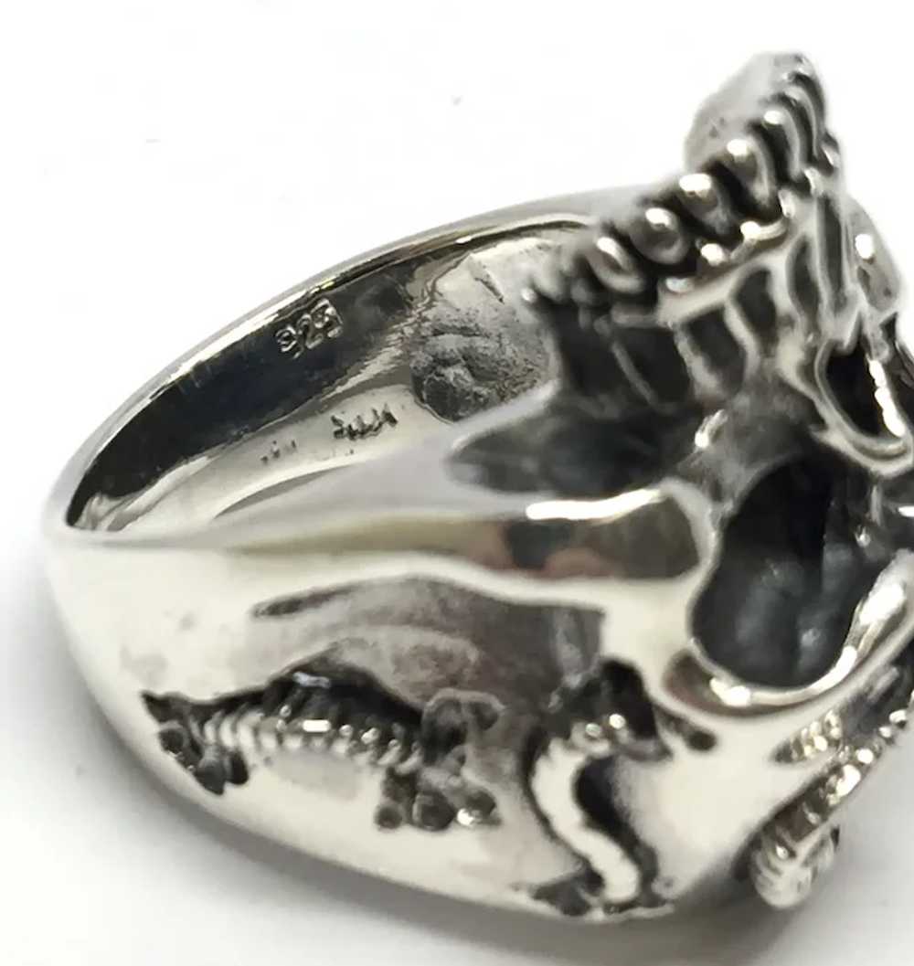 Decomposing Skull Ring - Sterling Silver - image 4