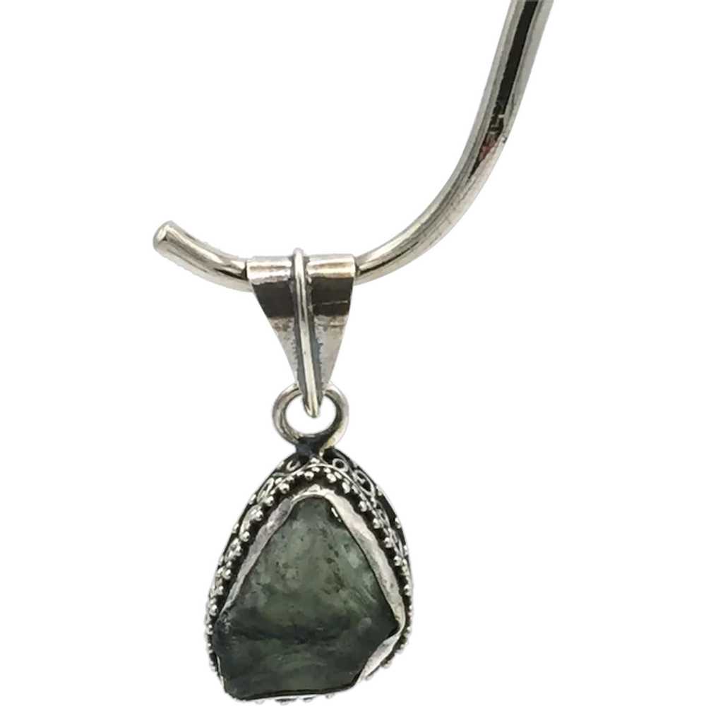 Moldavite Pendant - Sterling Silver - image 1