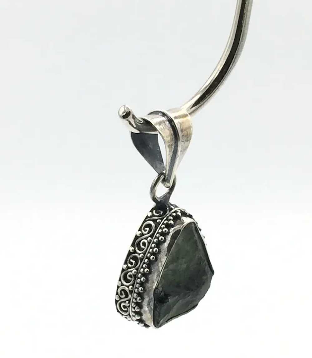 Moldavite Pendant - Sterling Silver - image 2