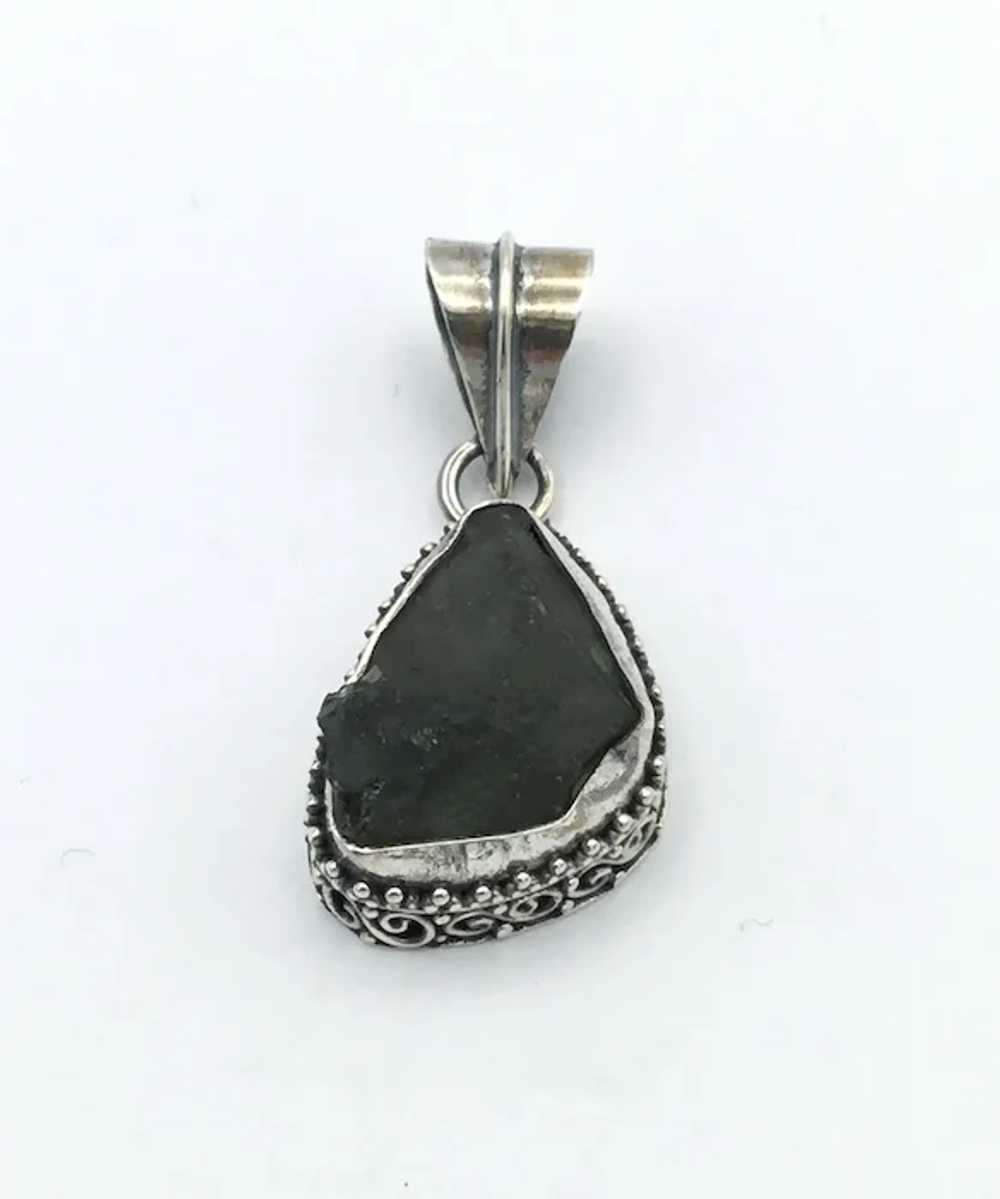 Moldavite Pendant - Sterling Silver - image 3