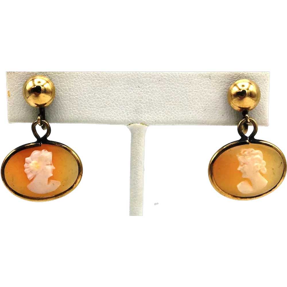 Cameo Screwback Earrings - Gold Filled - image 1