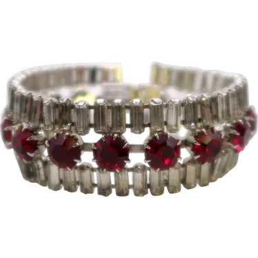 Spectacular Vendome Crystal Baguette and Red Rhin… - image 1