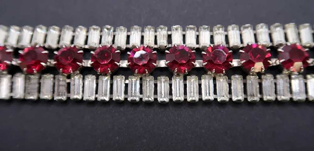 Spectacular Vendome Crystal Baguette and Red Rhin… - image 3