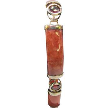 Carnelian Gold Over Sterling Vermeil Link Bracelet