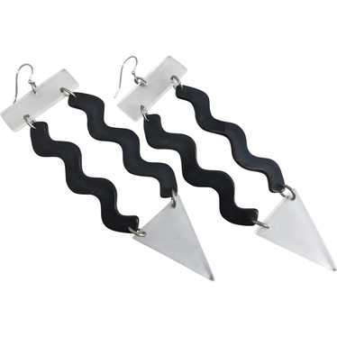 Wild and Crazy 1980s Memphis Era Style Earrings - image 1