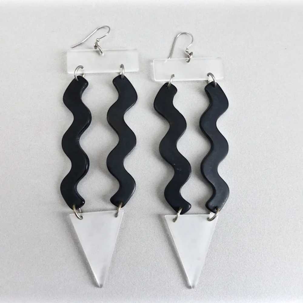 Wild and Crazy 1980s Memphis Era Style Earrings - image 2