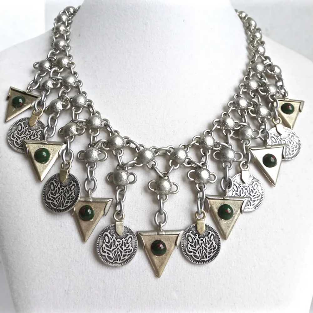 Middle Eastern Necklace of Sterling Silver Coins … - image 2