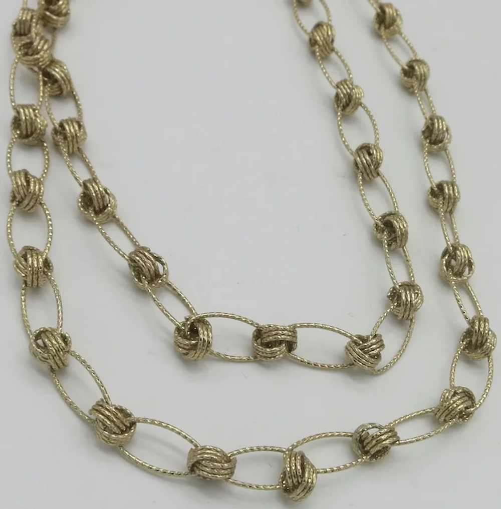 Anne Klein Gold tone Wire Knot and Oval Link Long… - image 3