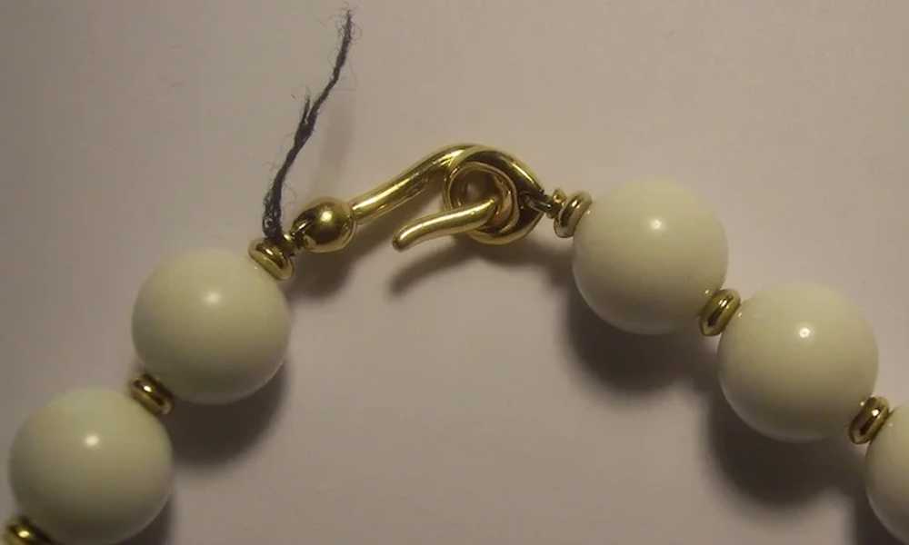 TRIFARI Asymmetrical Bold White Beaded Necklace - image 7