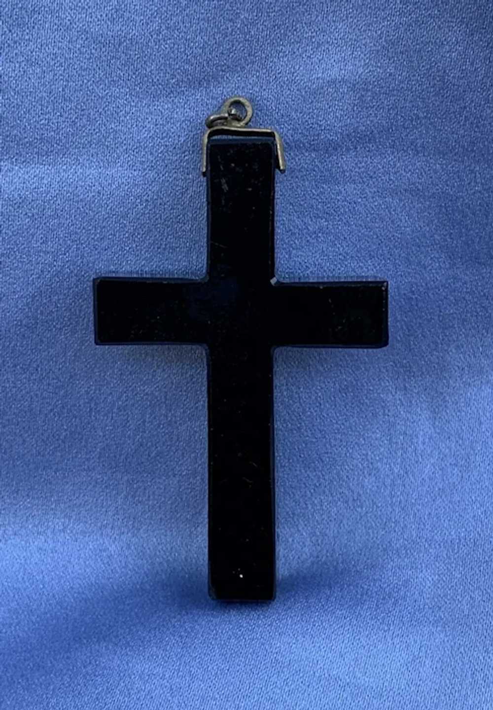 Black Cross Pendant,  Victorian - image 2