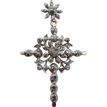 Rose Cut Diamond Cross, Victorian