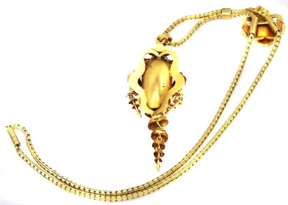 Victorian Amethyst Gold Pendant Necklace - image 5