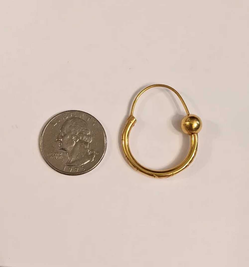Antique 14k Yellow Gold Loop Earrings - image 3