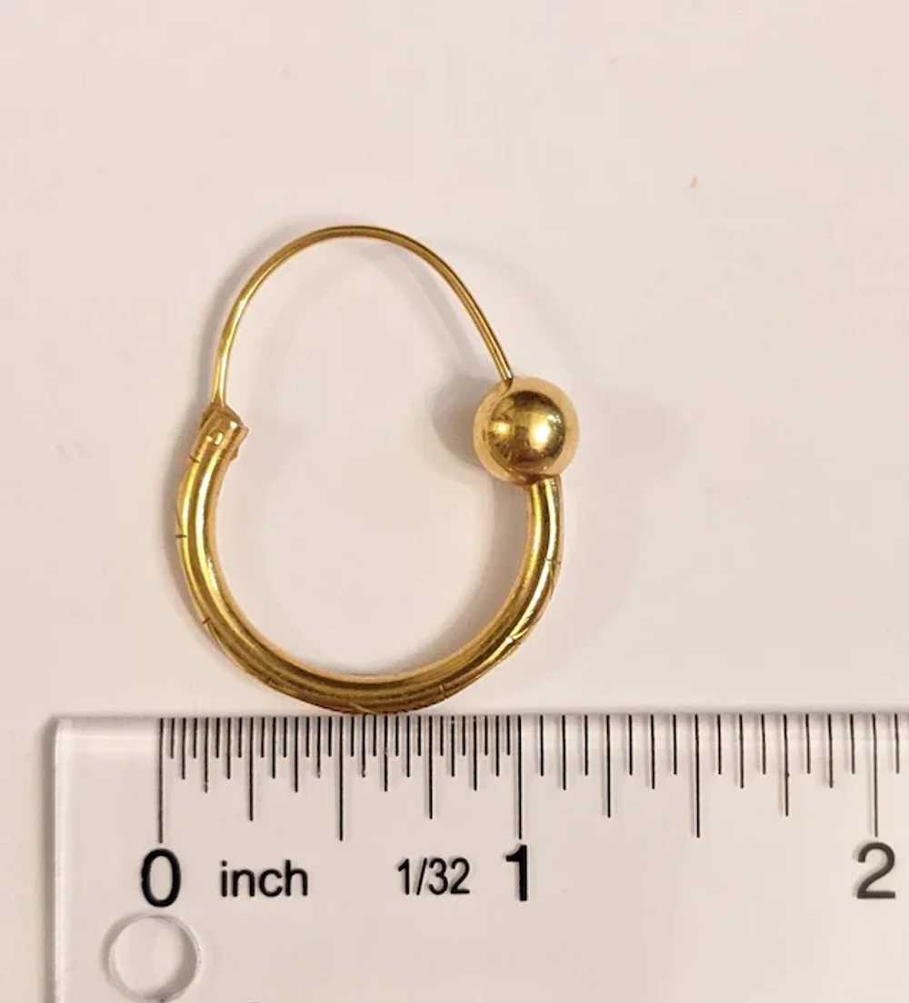 Antique 14k Yellow Gold Loop Earrings - image 4