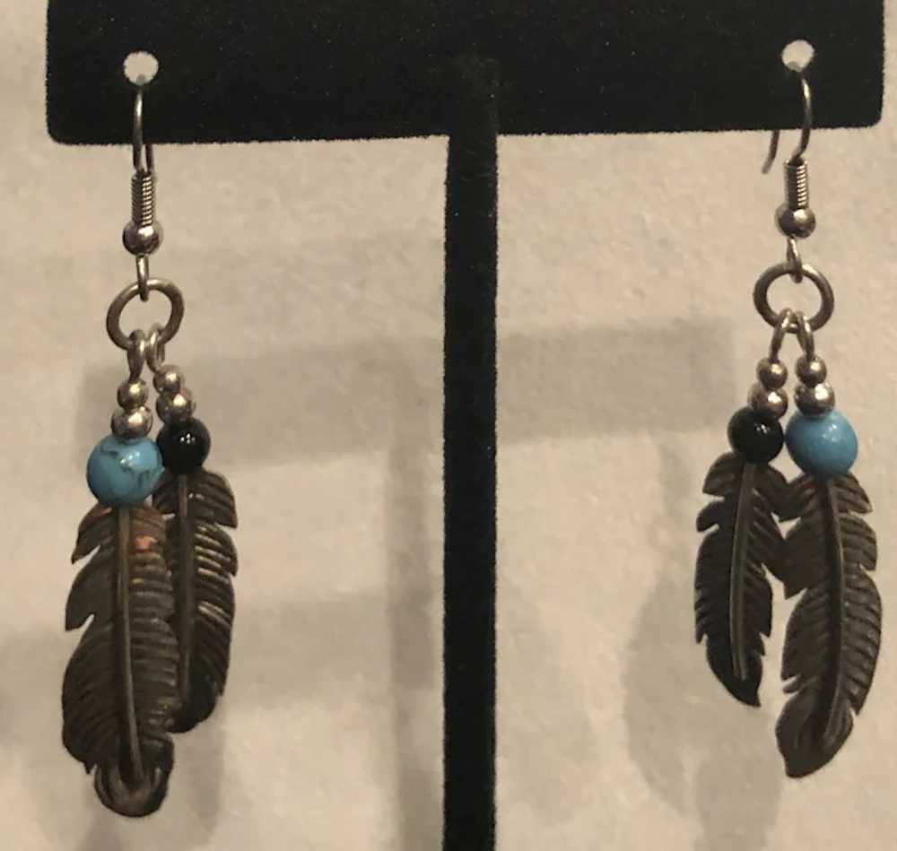 Native American Sterling Silver Earrings - image 3