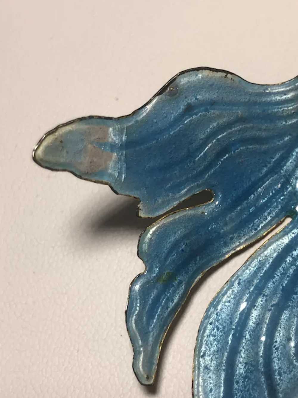 Green and Blue Enamel Metal Koi Fish Pendant - image 4
