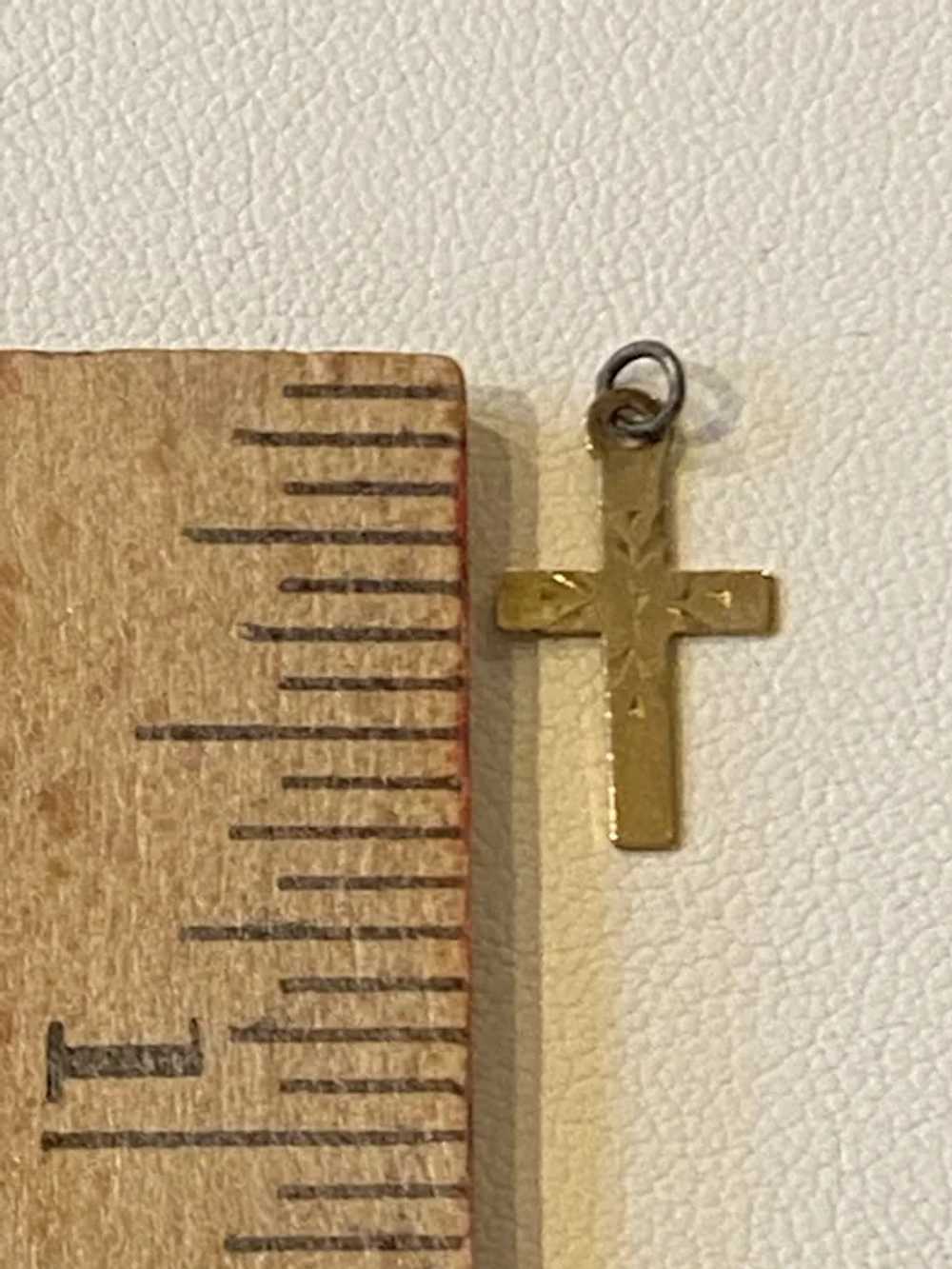 Tiny 10K Yellow Gold Cross - image 3