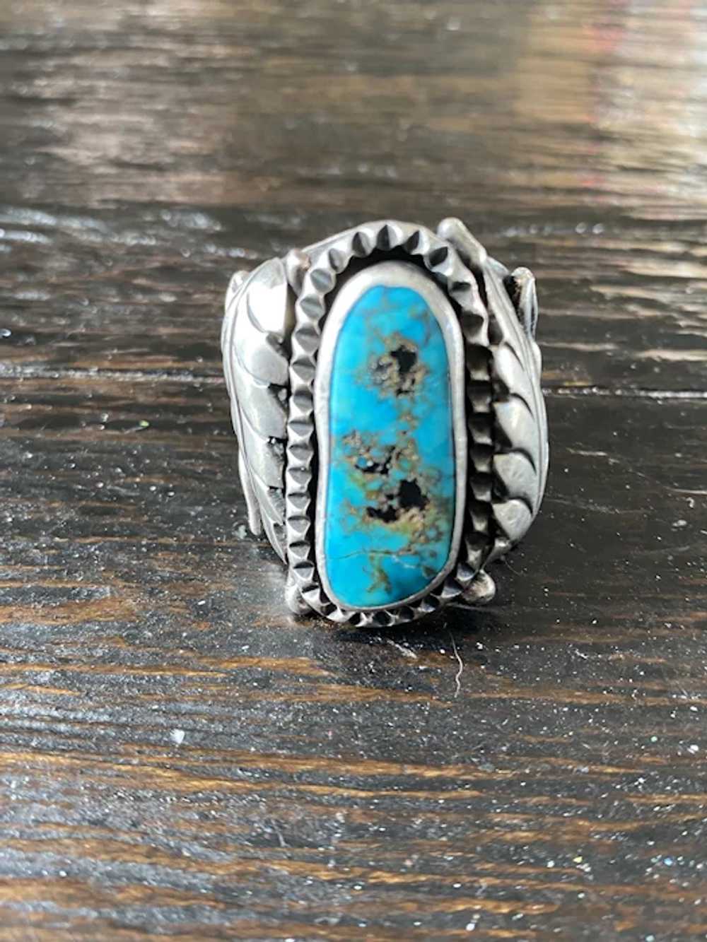925 Sterling Silver Turquoise Statement Ring - image 5