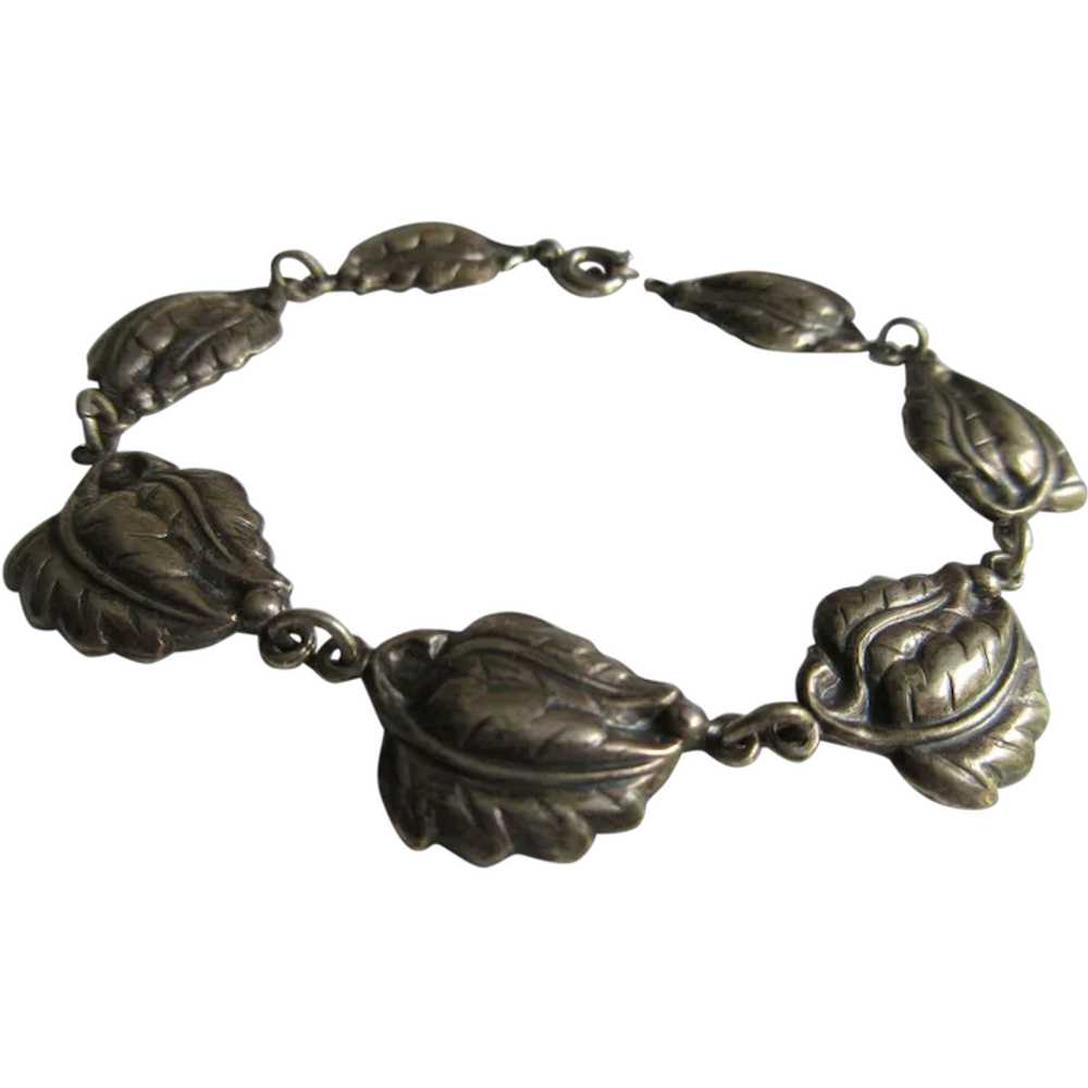Vintage Danecraft Sterling Leaf Bracelet - image 1