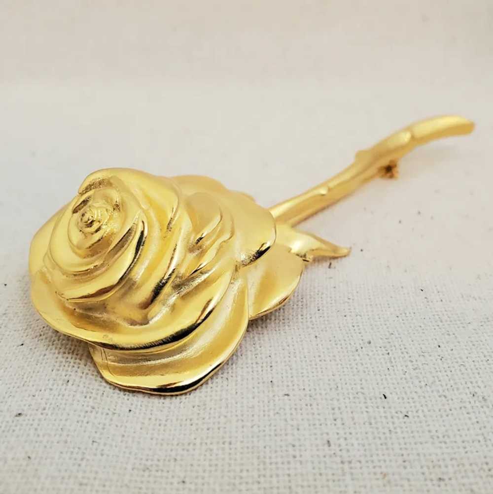 Gorgeous Vintage GIVENCHY Long Stem Rose Flower P… - image 2