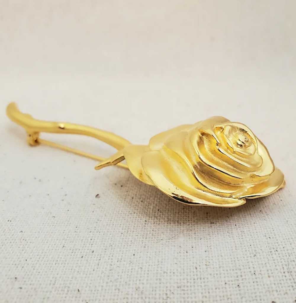 Gorgeous Vintage GIVENCHY Long Stem Rose Flower P… - image 3